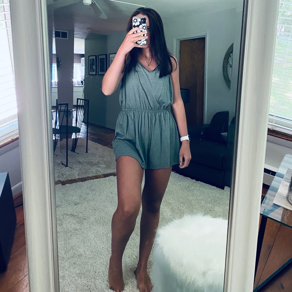 Green tank top romper